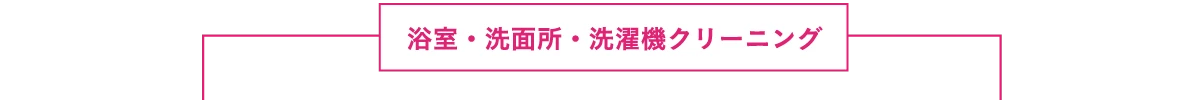 浴室・洗面所・洗濯機クリーニング